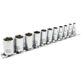 SS1411M-6 6-Point Metric Socket Set, 11 Pcs, 1/4" Drive Size