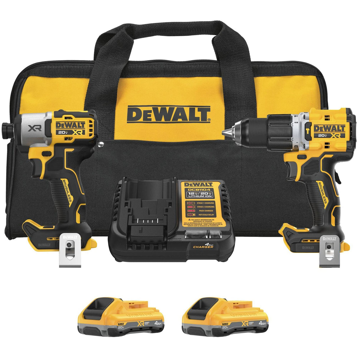 XR® 2-Tool Hammer Drill/Impact Combo Kit with POWERPACK Batteries, Lithium-Ion, 20 V