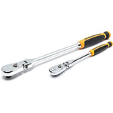 1/4" & 3/8" Drive 90-Tooth Dual Material Teardrop Ratchet Set