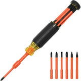 6-in-1 Insulated Auto-Lock Screwdriver, 9-1/2" L, Cushion Grip Handle