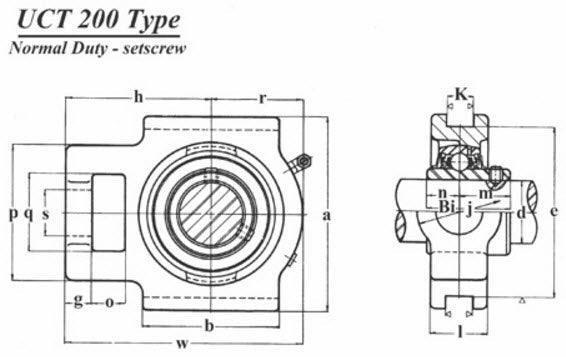 UCT208-24 | 1-1/2" Shaft Take Up Bearing Units with Set Screw