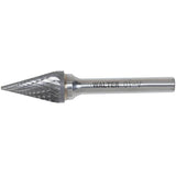 Double Cut Conical Carbide Burr, 1/2" Dia., 1/4" Shank, 7/8" Depth of Cut