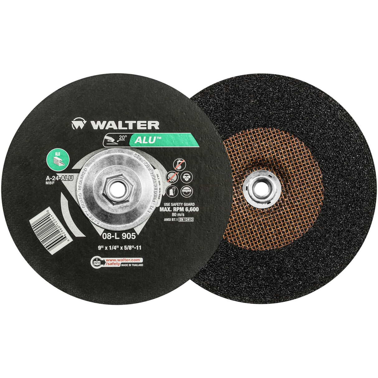 ALU™ Grinding Wheel, 9" x 1/4", 5/8"-11 Arbor, Aluminum Oxide, Type 27