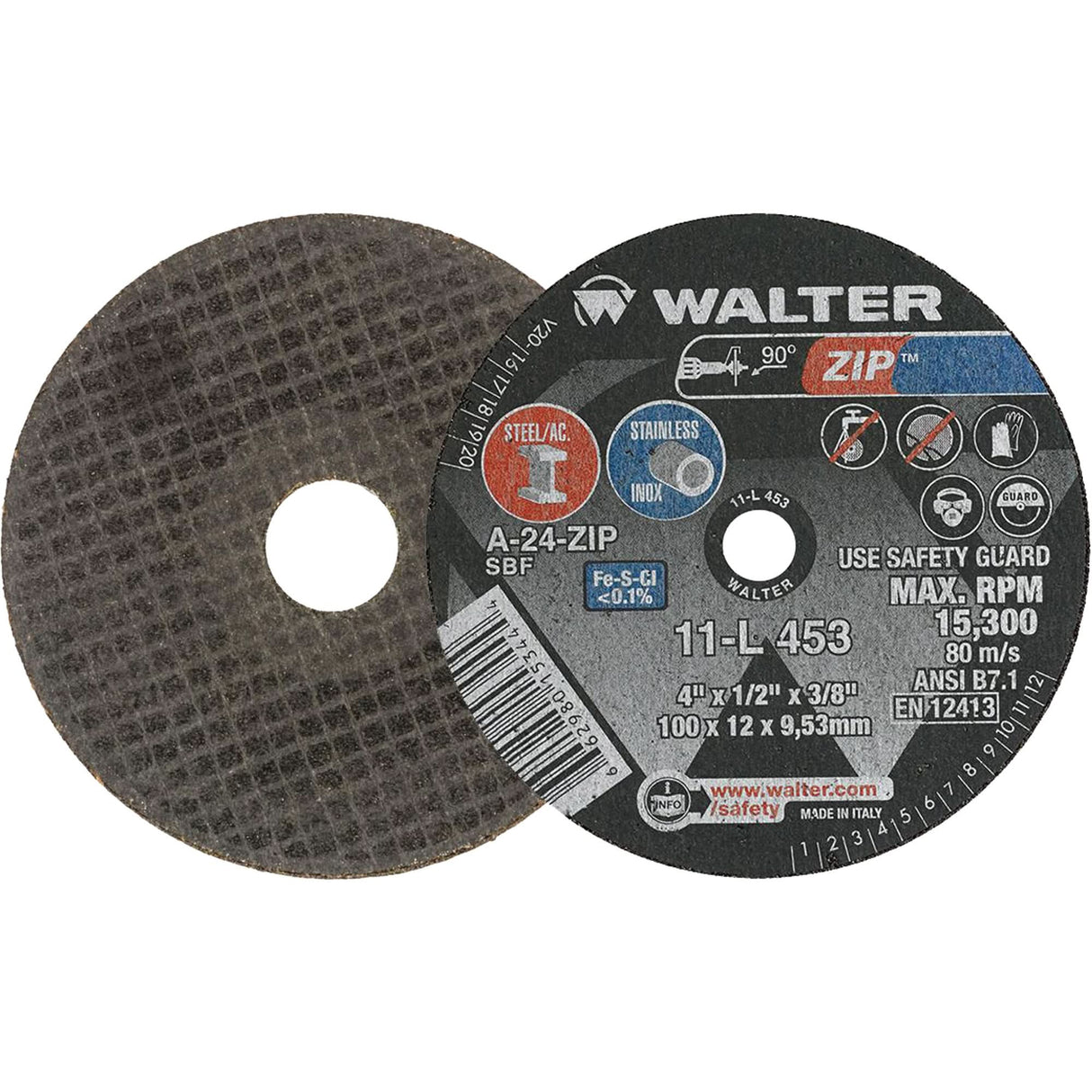 Zip™ Cut-Off Wheel, 4" x 1/2", 3/8" Arbor, Type 1