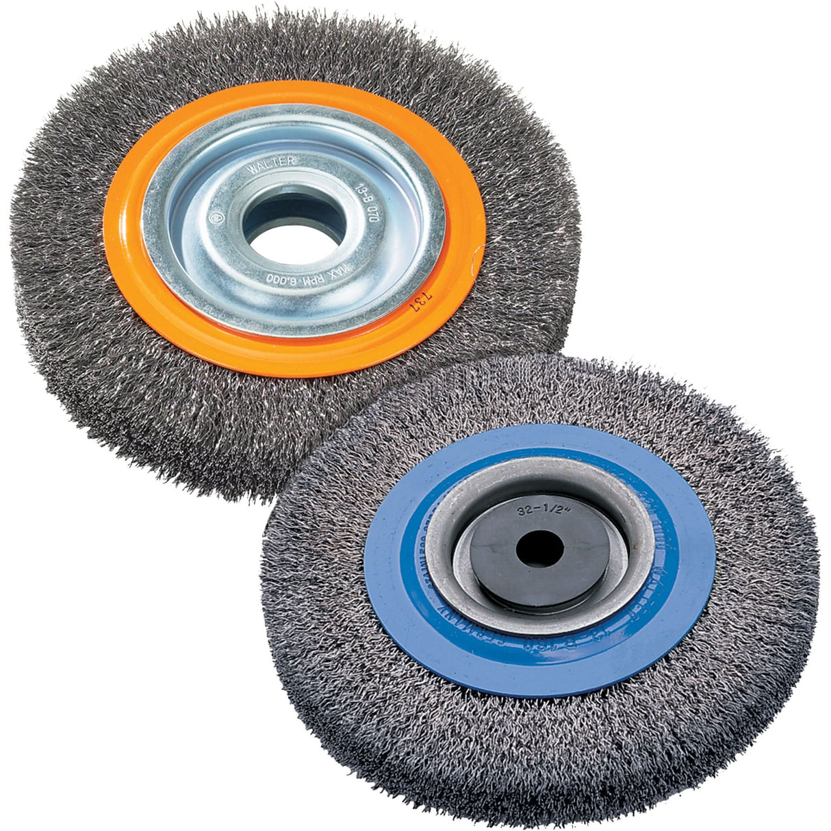 Wire Wheel Brush, 8" Dia., 0.118" Fill, 1-1/4" Arbor