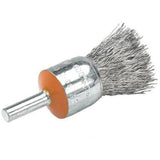 Mounted End Brush with Crimped Wires, 1/2", 0.01" Fill, 1/4" Shank