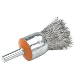 Mounted End Brush with Crimped Wires, 3/4", 0.014" Fill, 1/4" Shank