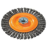 Stringer Bead Knotted Wire Brush, 4" Dia., 0.02" Fill, 5/8"-11 Arbor, Steel
