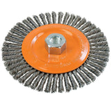 Stringer Bead Knotted Wire Brush, 6" Dia., 0.02" Fill, 5/8"-11 Arbor, Steel