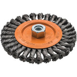 Wide Knotted Wire Wheel Brush, 5/8"-11 Arbor, Steel