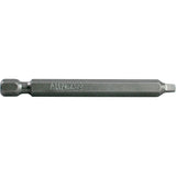 1/4" Square Recess Power Bits, Square, #3 Tip, 1/4" Drive Size, 3-1/2" Length