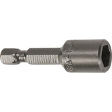 Nutsetter For Metric Sheet Metal Screws, 7 mm Tip, 1/4" Drive, 44.5 mm L, Magnetic