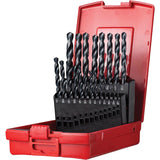 Jobber Length Drill Bit Set, 19 Pieces, High Speed Steel