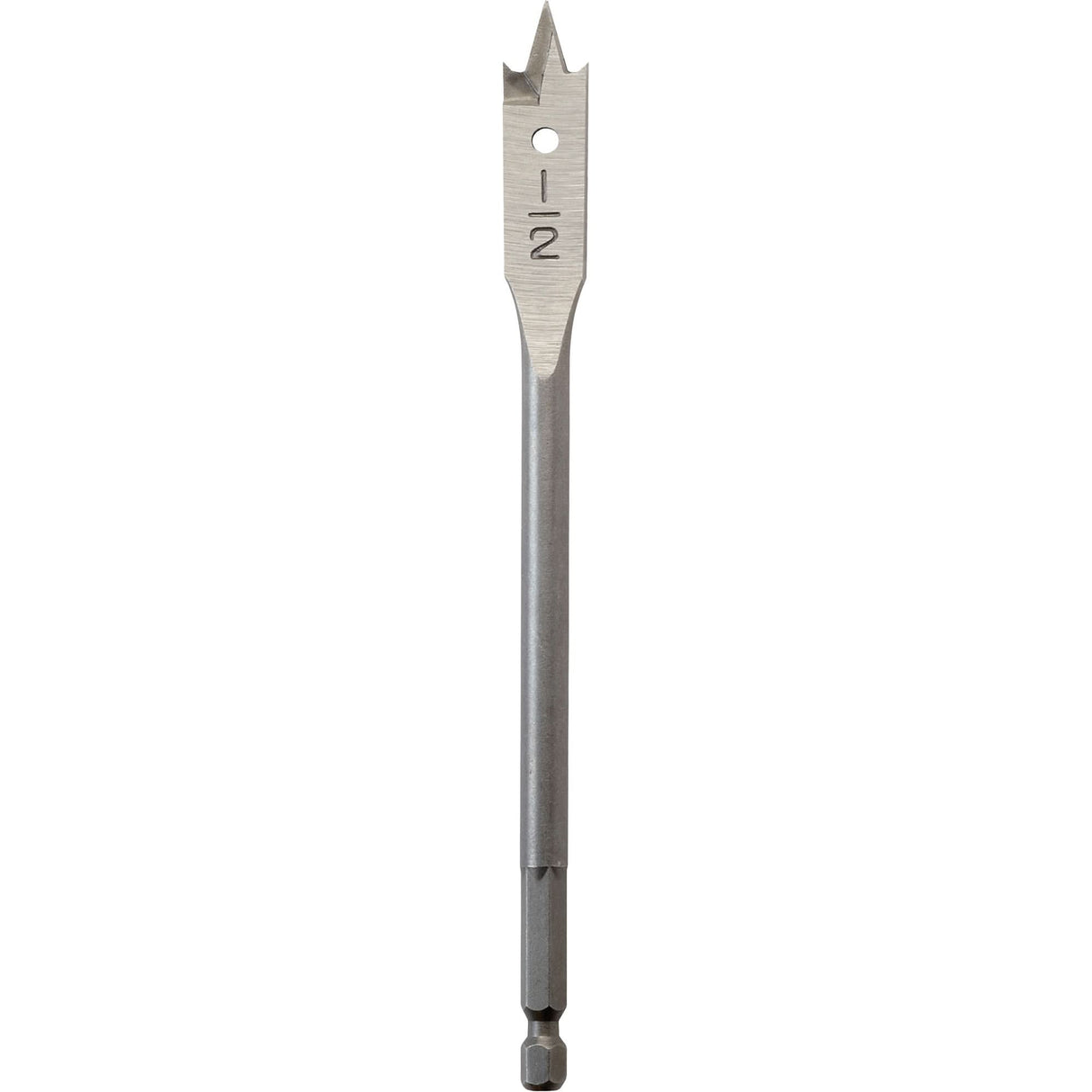 Flat Boring Bit, 1/2" Diameter, 1/4" Hex Shank, 6" Length