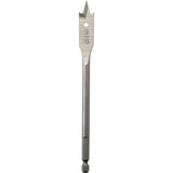 Flat Boring Bit, 9/16" Diameter, 1/4" Hex Shank, 6" Length