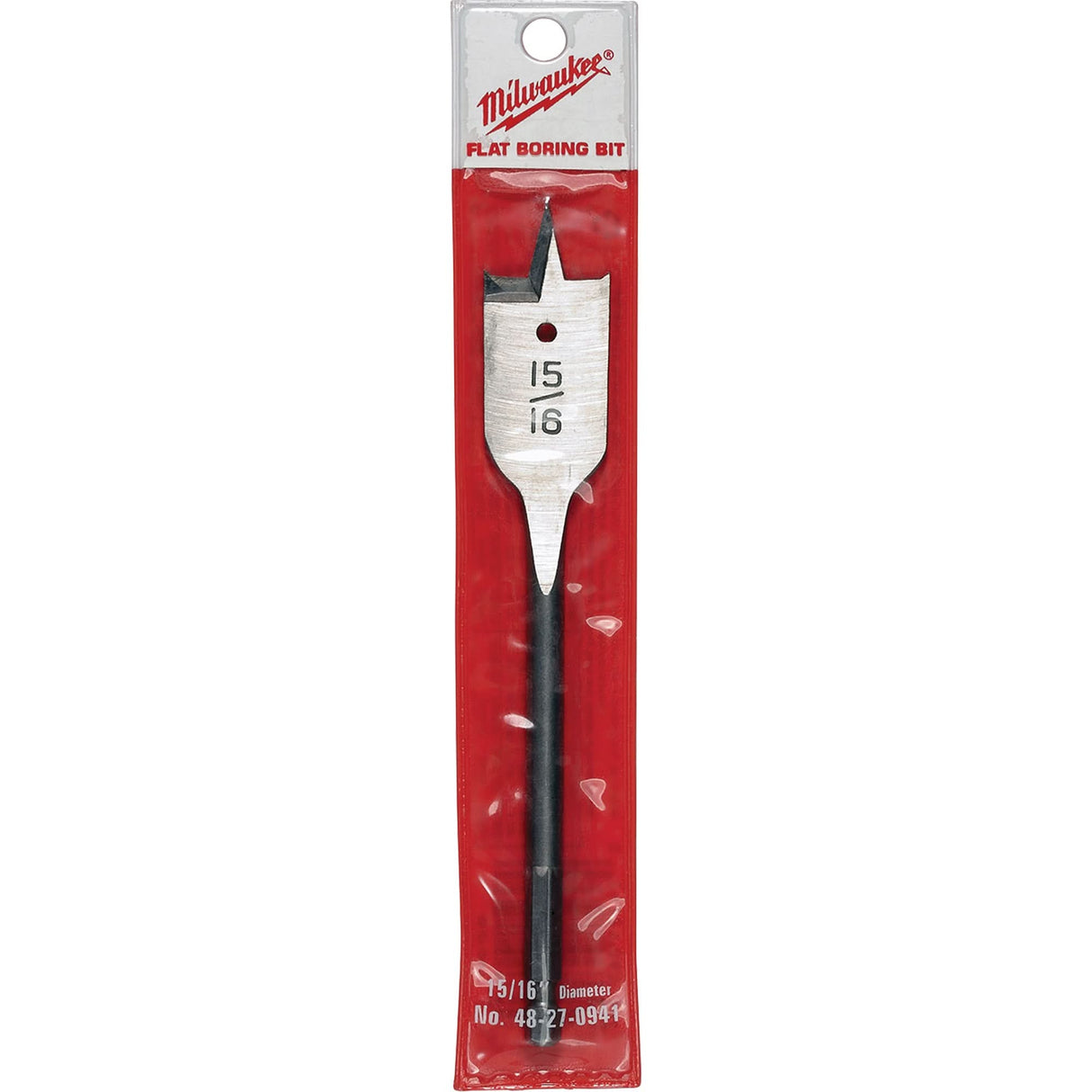 Flat Boring Bit, 15/16" Diameter, 1/4" Hex Shank, 6-1/8" Length