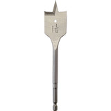 Flat Boring Bit, 1-1/4" Diameter, 1/4" Hex Shank, 6" Length