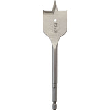 Flat Boring Bit, 1-3/8" Diameter, 1/4" Hex Shank, 6-3/4" Length
