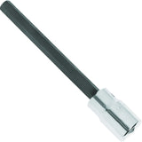 Extra-Long Bit Socket, Hex, 1/4" x 4-5/8" L, 1/2" Square Drive Drive