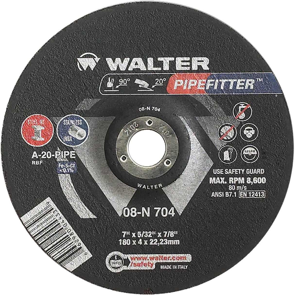 PIPEFITTER™ Grinding Wheel, 7" x 5/32", 7/8" Arbor, Type 27