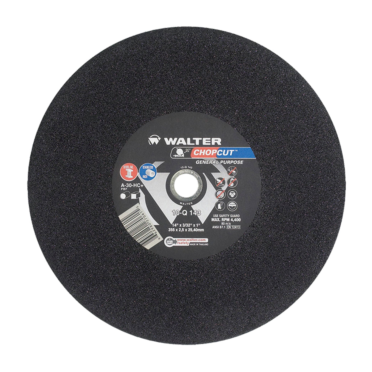 Chopcut™ Cut-Off Wheel, 14" x 3/32", 1" Arbor, Type 1, Aluminum Oxide, 4400 RPM