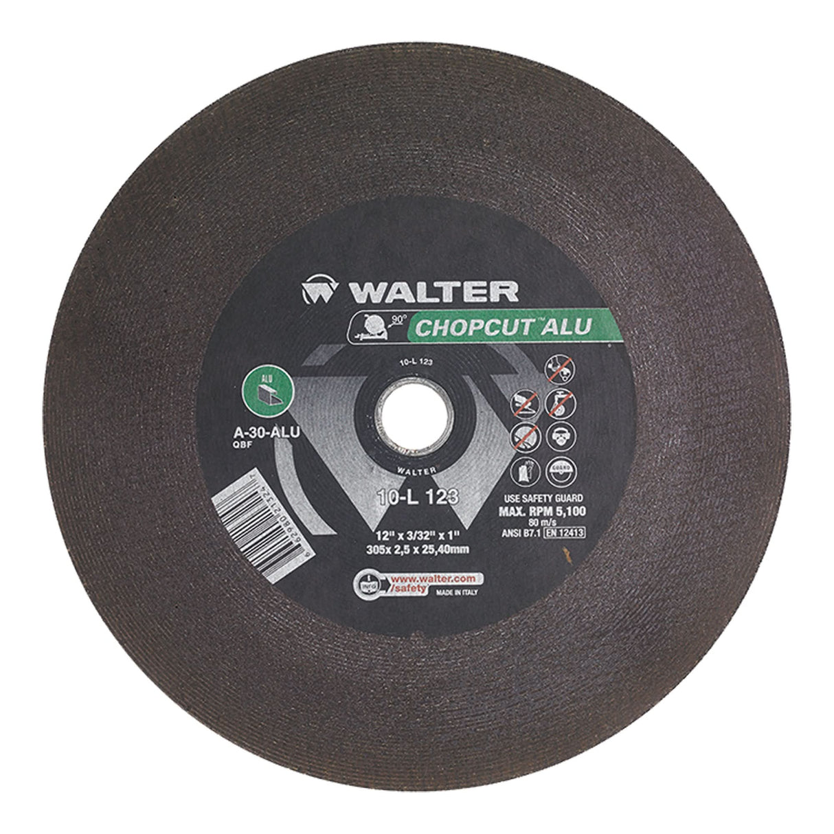 Chopcut™Chop Saw Cut-Off Wheel, 12" x 3/32", 1" Arbor, Type 1, Aluminum Oxide, 5200 RPM