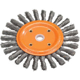 Knot-Twisted Wire Bench Wheel, 8" Dia., 0.0118" Fill, 5/8" Arbor, Steel