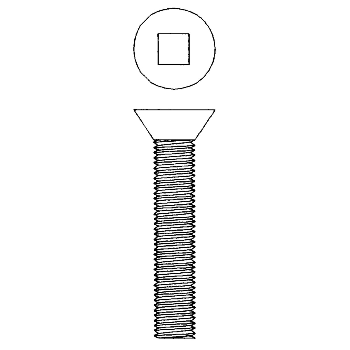 Flat Head Machine Screws, #10-24 x 2" L, Zinc Plated