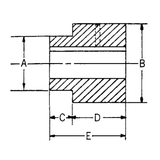 Weld-On Hub (W Series) 1-1/4" Bore - Carbon Steel