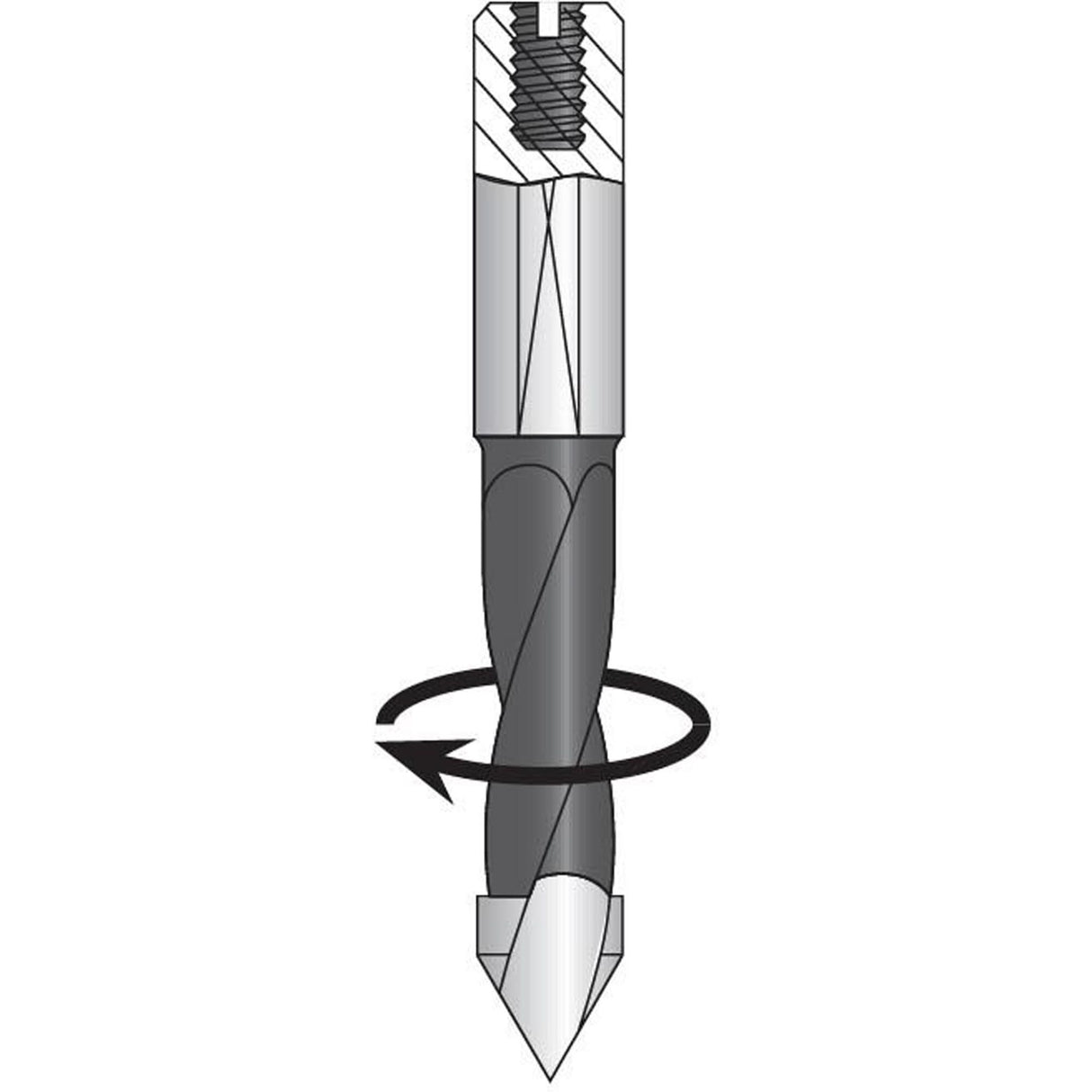 Through-Hole Carbide Tipped Drill, 2/5" Diameter