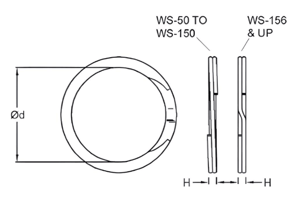 WS-250 | External Spiral Retaining Ring (WS) 2.500" - Carbon Steel