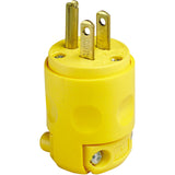 Commercial Grade Straight Blade Plug, PVC, 15 A, 125 V