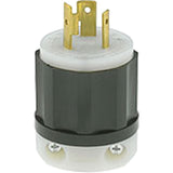 2-Pole 3-Wire Grounding Locking Plug, Nylon, 20 Amps, 250 V, L6-20P
