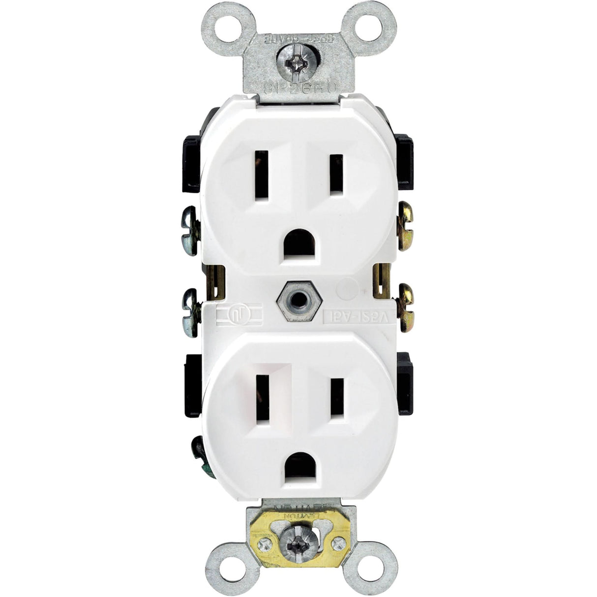 Back And Side-Wired Grounding Straight Blade Receptacle