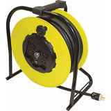 Hand-Wind Electric Cable Reels, 50', SOOW, 12 Gauge, 15 A