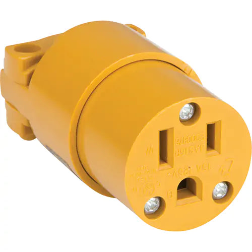 PVC Grounding Connector, FEMALE PLUG, 5-15R, Plastic - 12 PACK