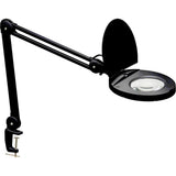 Adjustable Magnifier Lamp, 3 Diopter, LED Light, 47" Arm, C-Clamp, Black