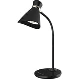 Desk Lamp, 6 W, LED, 16" Neck, Black